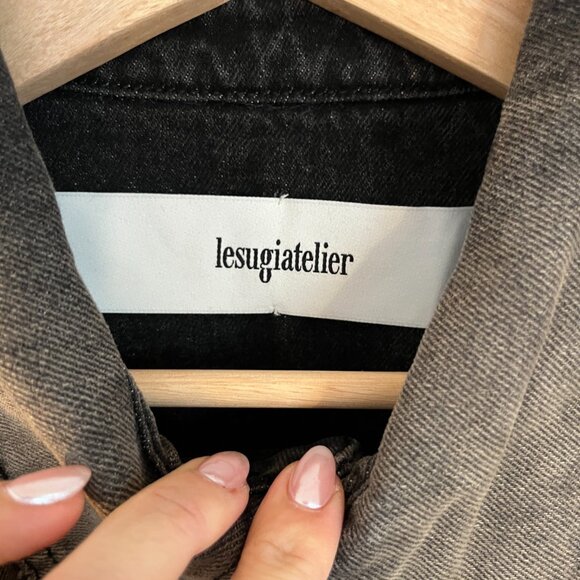 lesugiatelier distressed denim shirt jacket - Picture 3 of 3